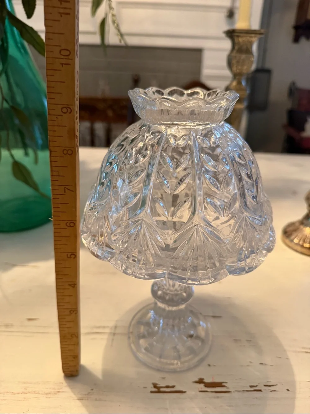 Vintage clear cut crystal fairy lamp